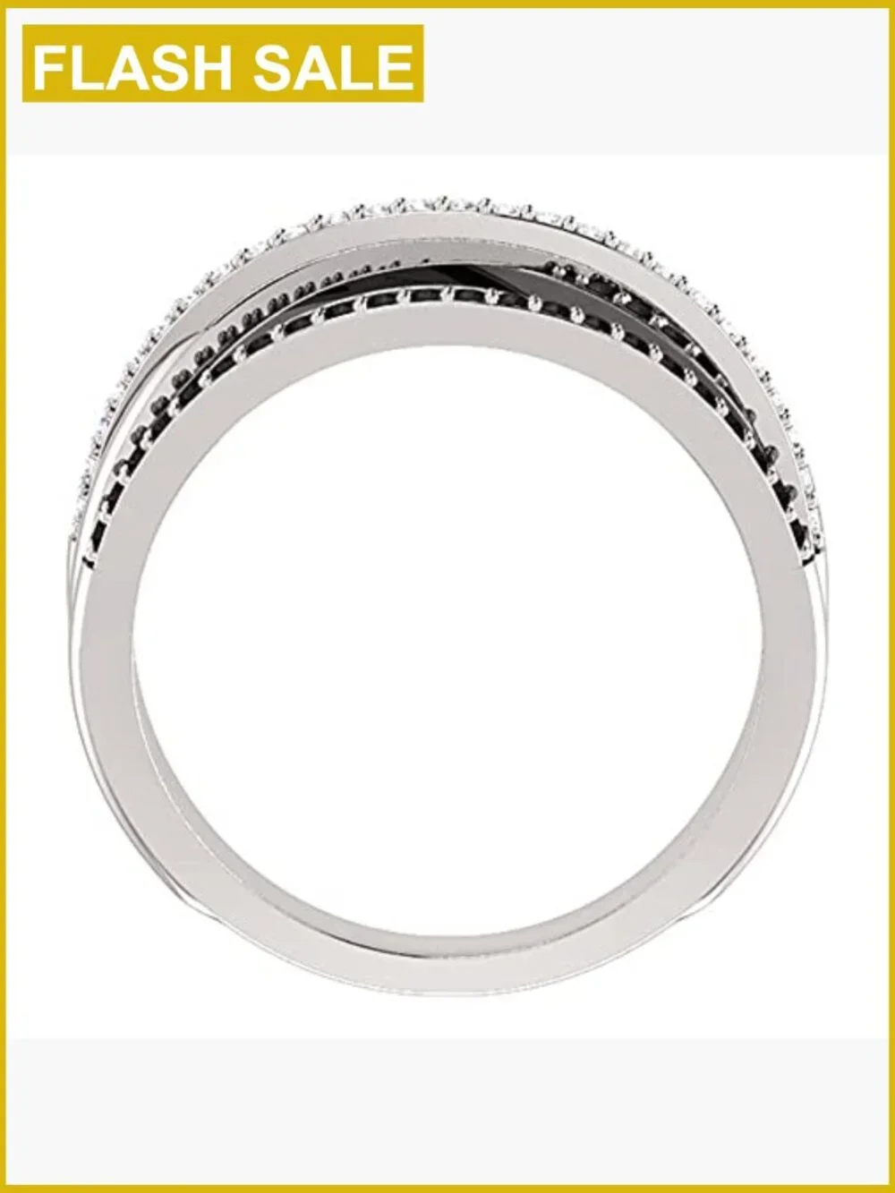 925 Sterling Silver Multi Row CZ Eternity Ring Engagement Wedding Band Size